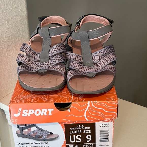 Jsport KAIA Women's Sports Sandal - Adjustable Straps (Pink/Grey) Size 9 - Picture 9 of 9